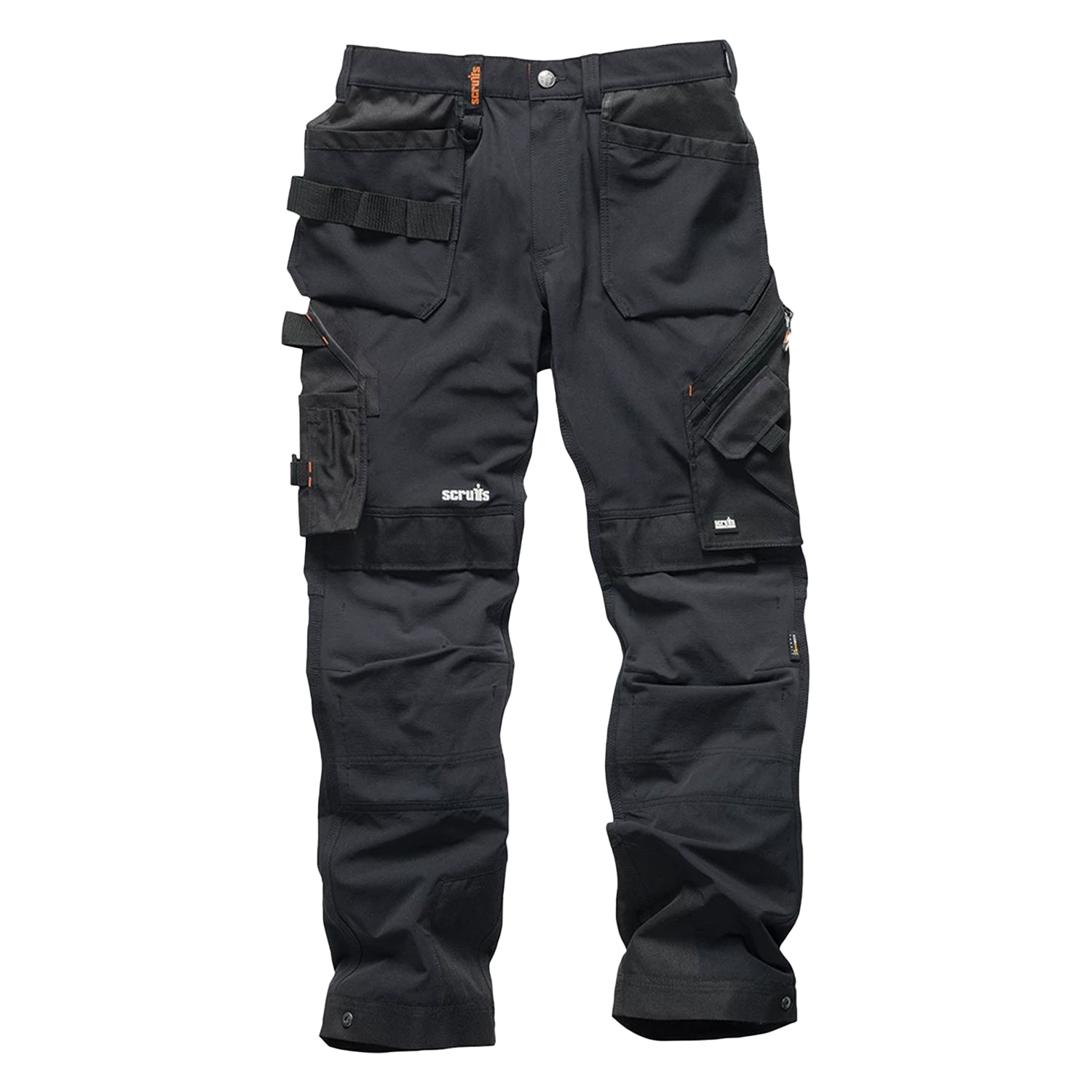 Black - Front - Scruffs Mens Pro Flex Plus Work Trousers