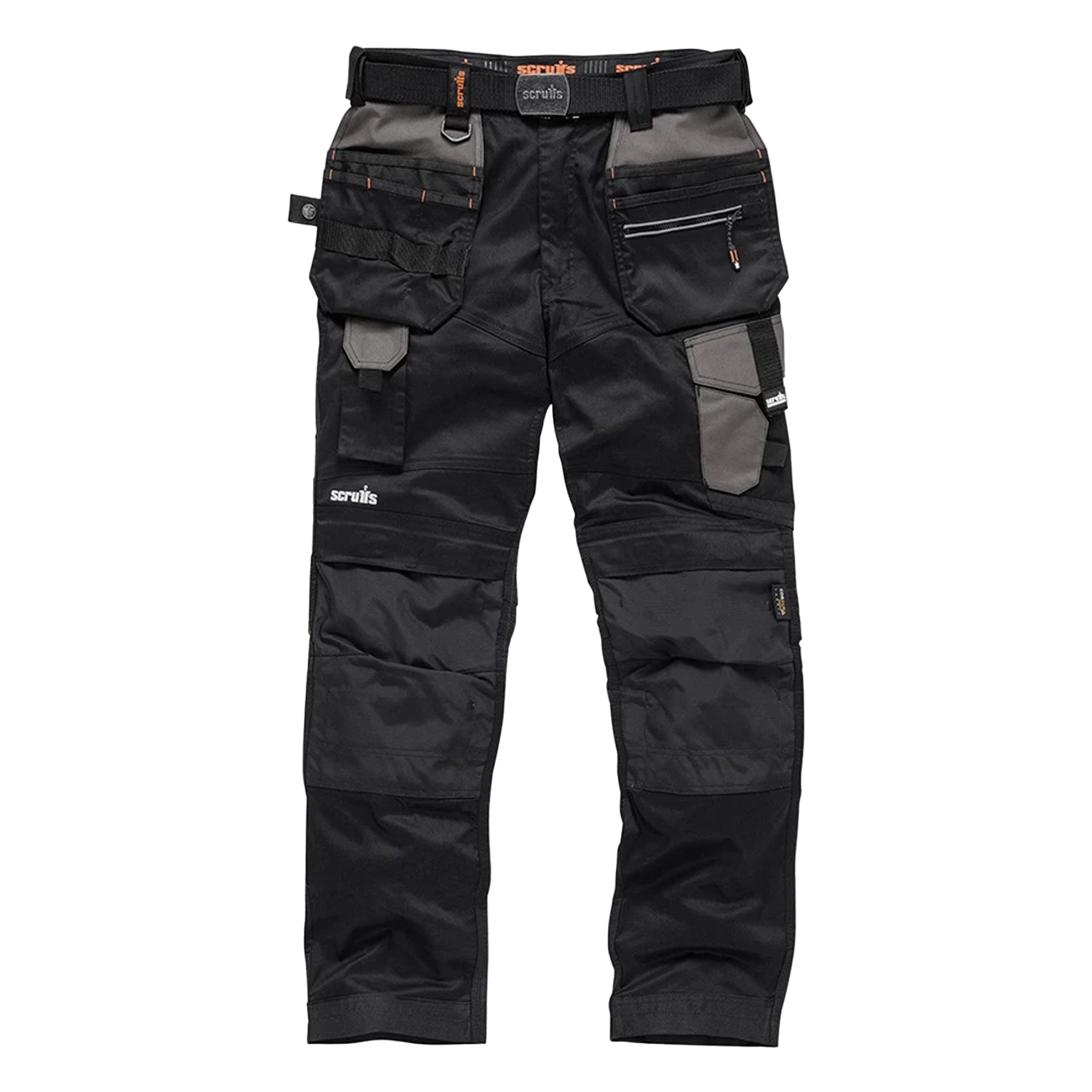 Black - Front - Scruffs Mens Pro Flex Holster Pocket Work Trousers