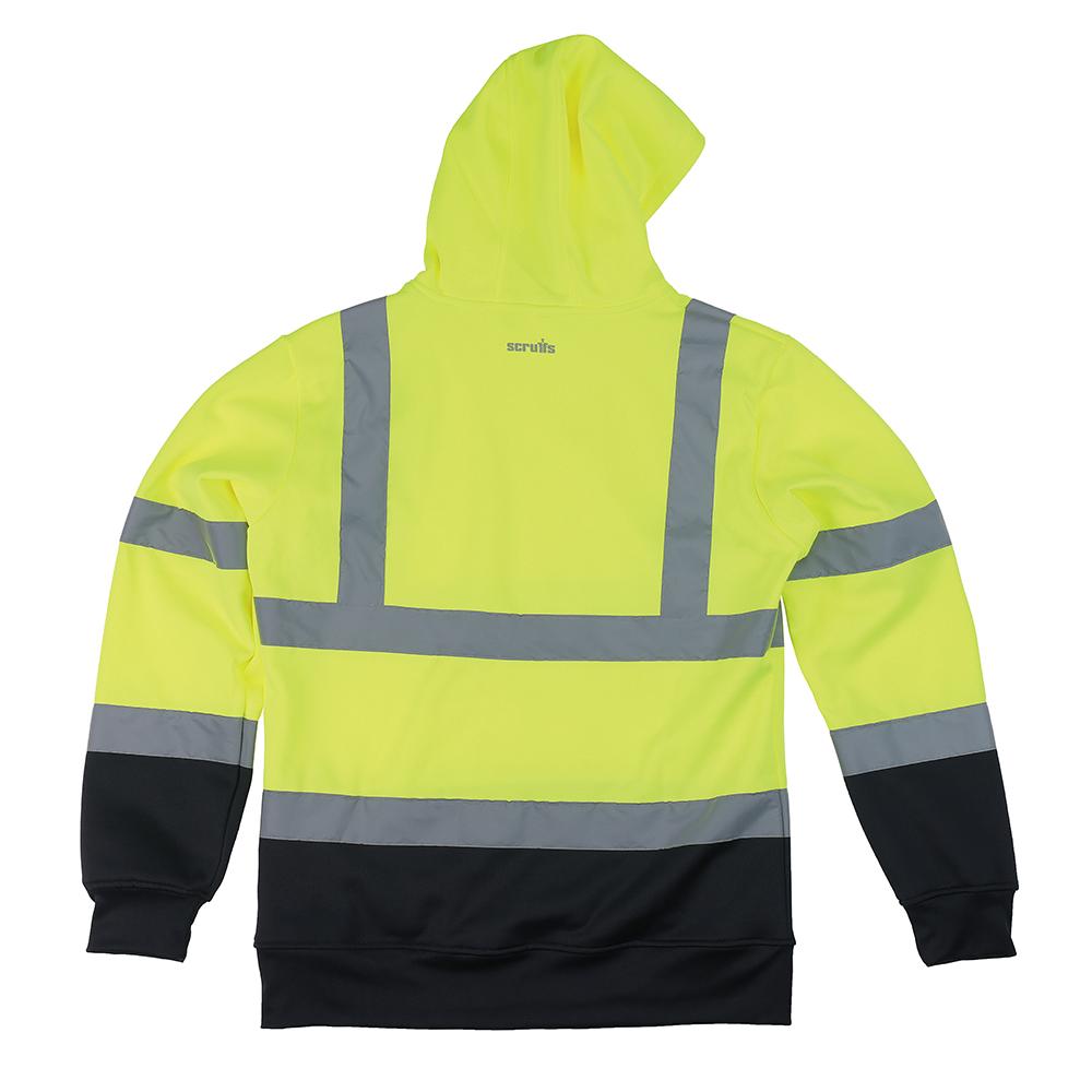 Yellow-Navy - Back - Scruffs Mens Hi-Vis Hoodie