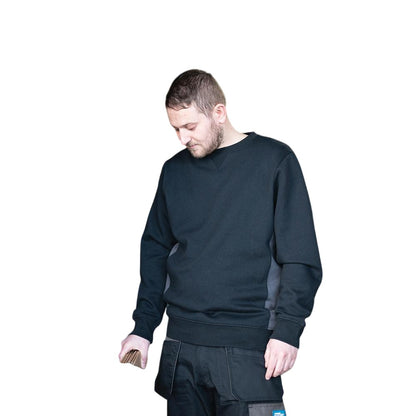 Black - Back - Tough Grit Unisex Adult Two Tone Sweatshirt