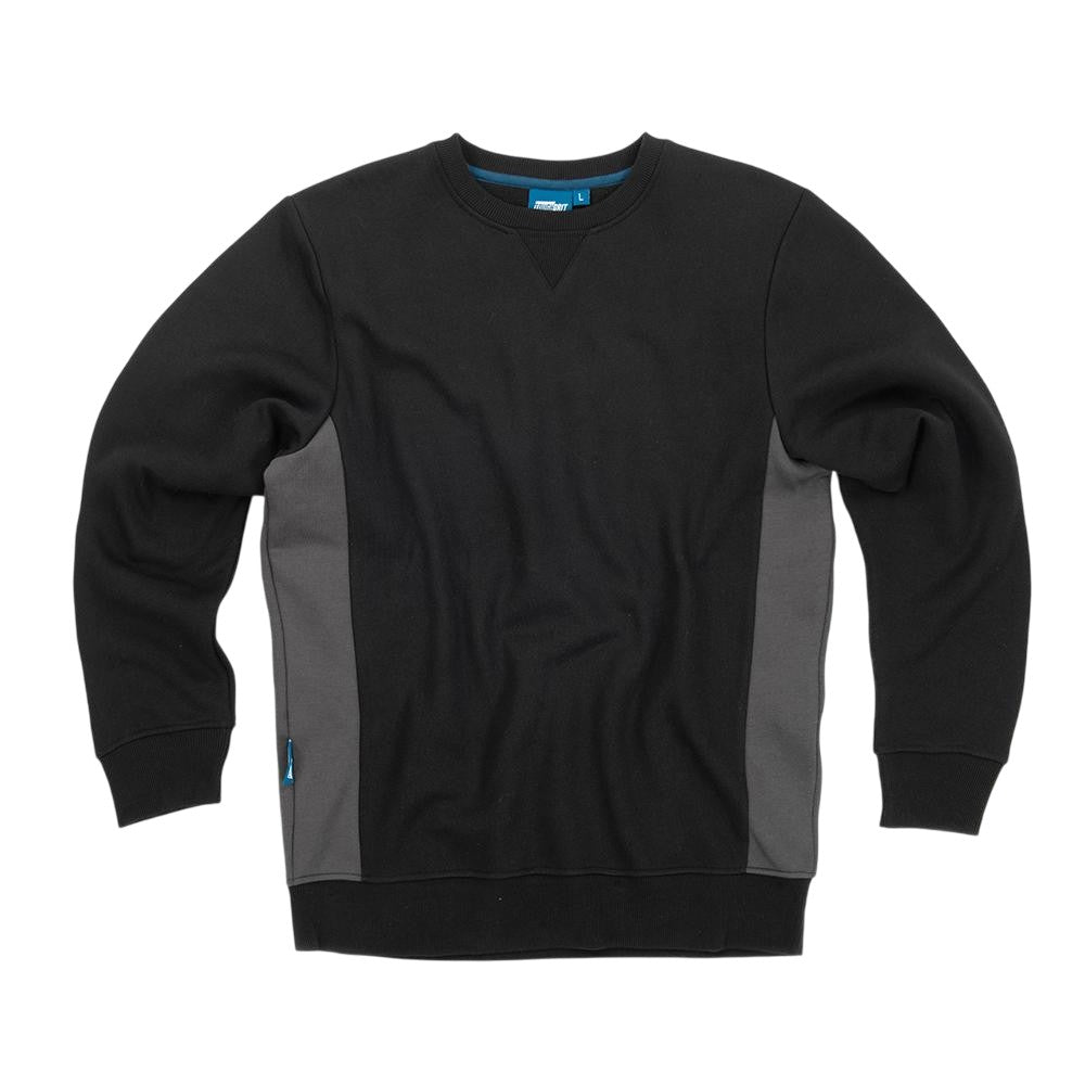 Black - Front - Tough Grit Unisex Adult Two Tone Sweatshirt