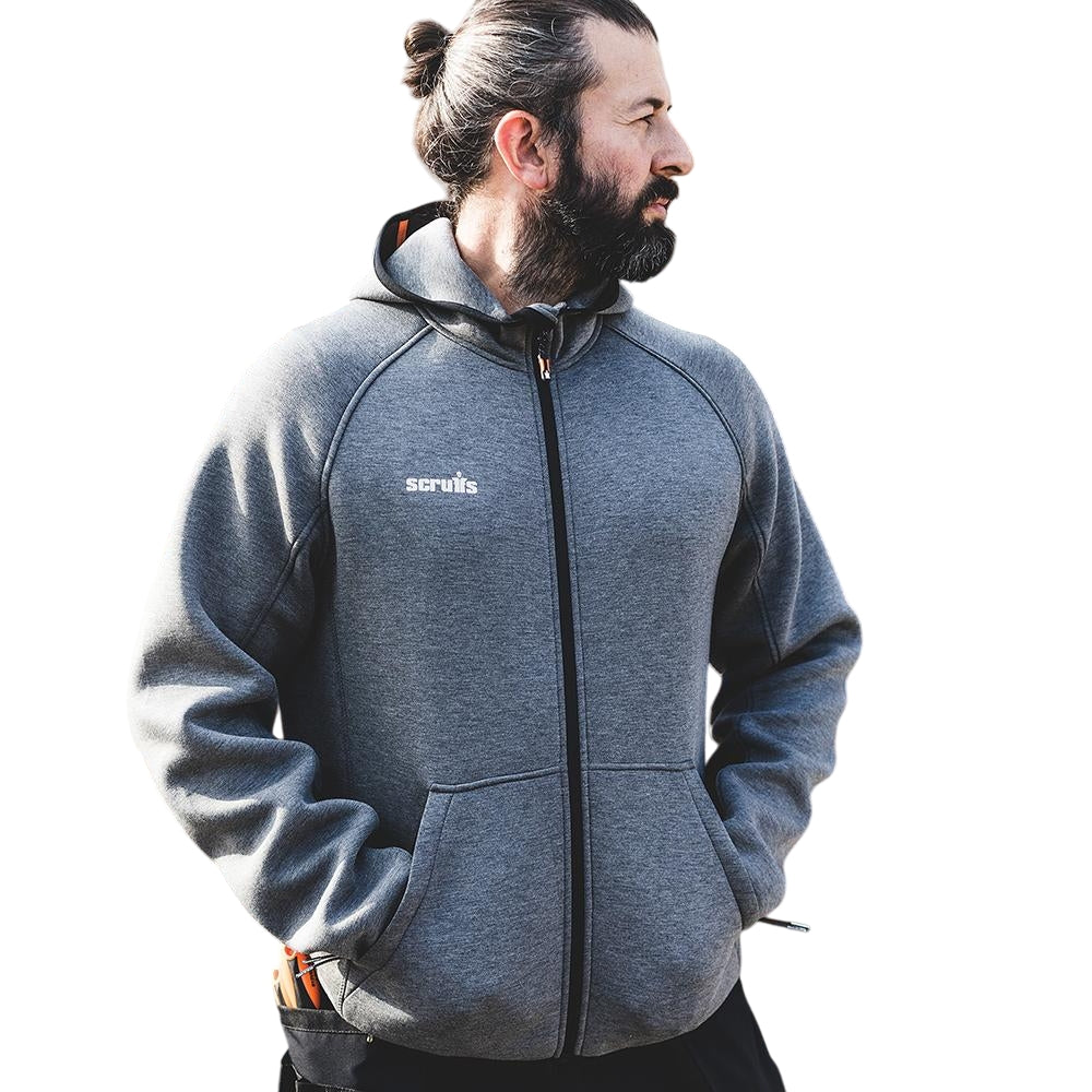 Charcoal - Side - Scruffs Mens Trade Air Layer Hoodie