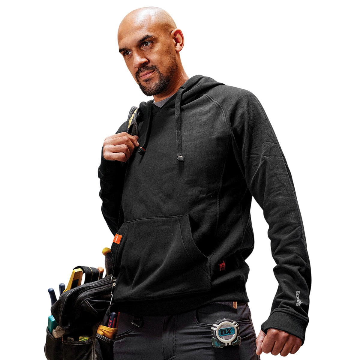 Black - Side - Scruffs Mens Eco-Worker Hoodie