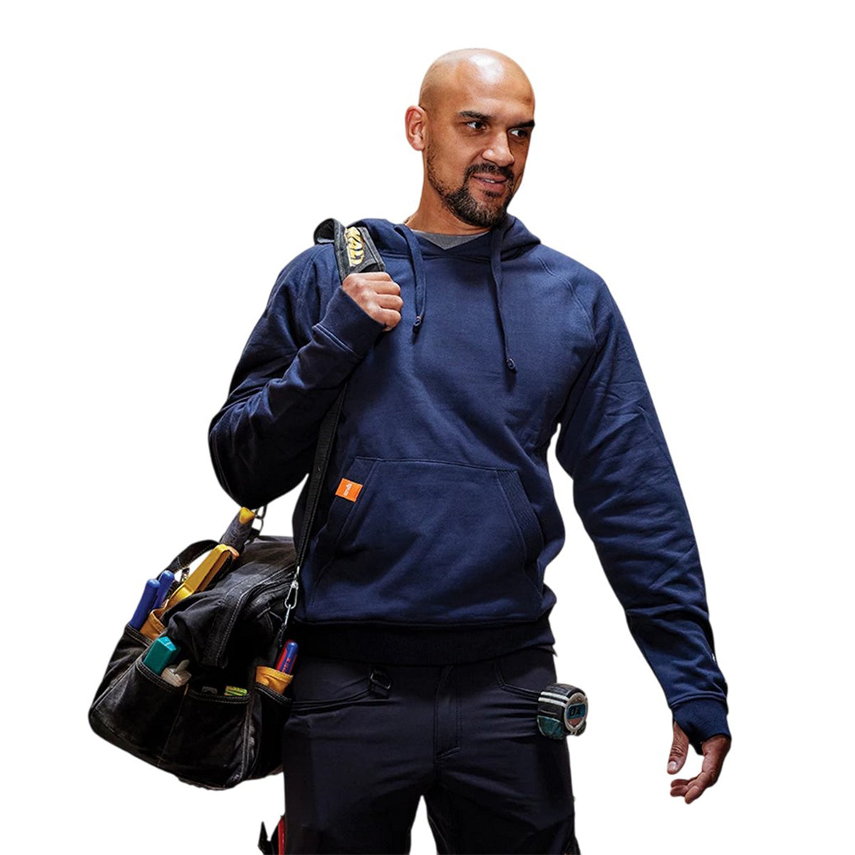 Navy - Side - Scruffs Mens Eco-Worker Hoodie