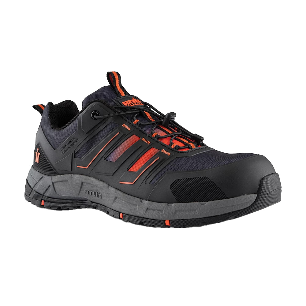 Black-Orange - Front - Scruffs Mens Safety Trainers