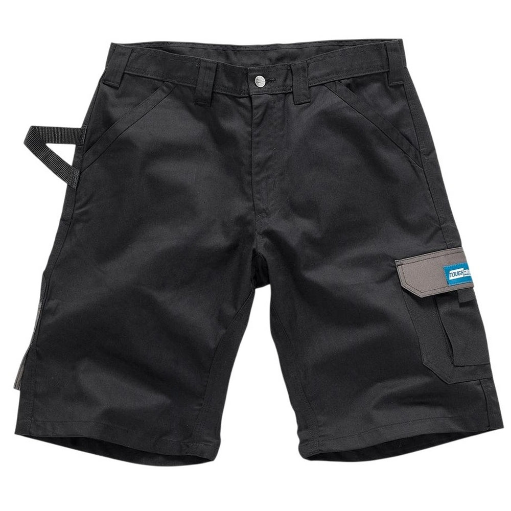 Black - Front - Tough Grit Mens Work Shorts