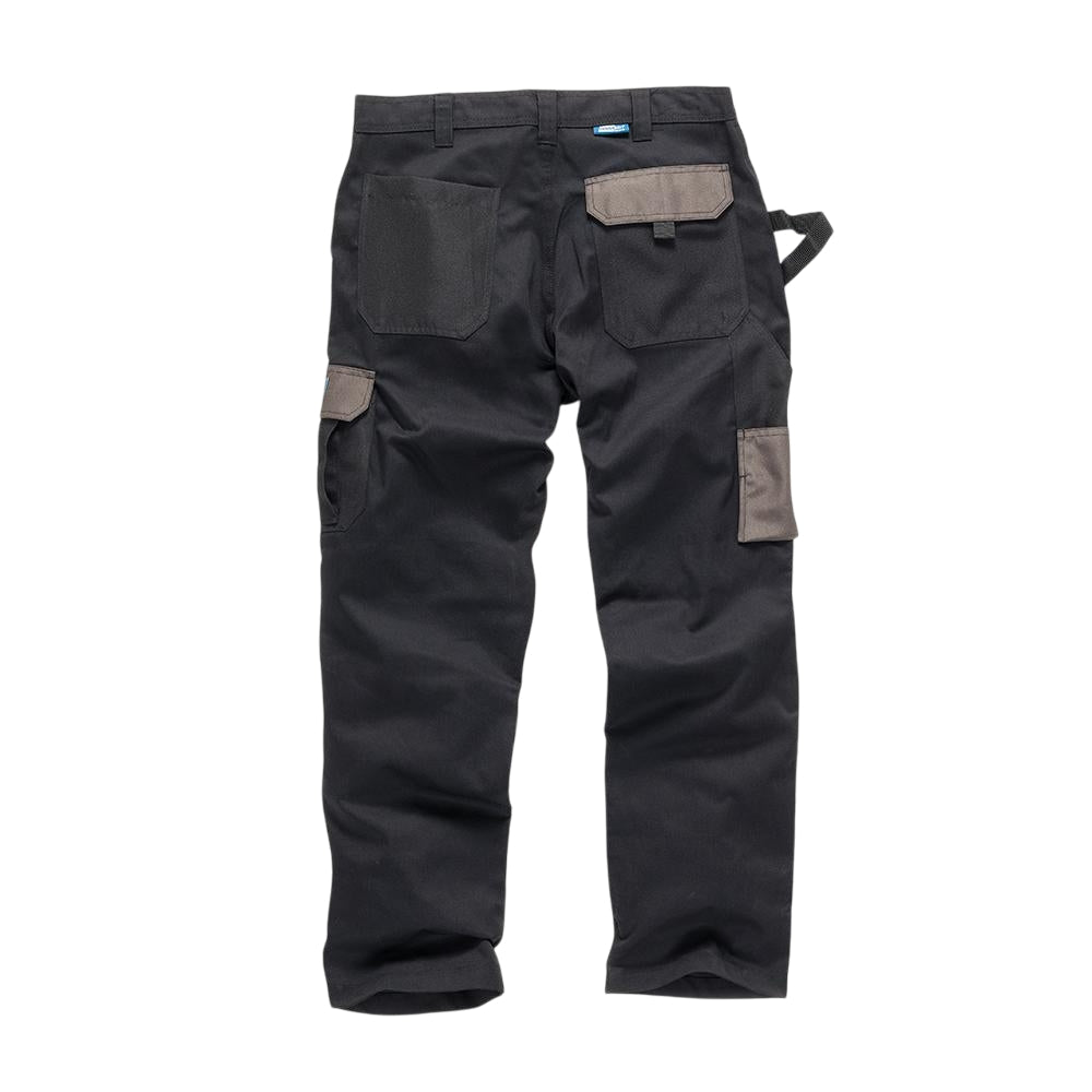 Black - Back - Tough Grit Mens Work Trousers