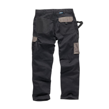 Black - Back - Tough Grit Mens Work Trousers