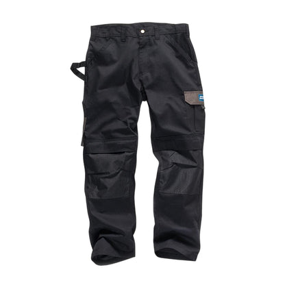 Black - Front - Tough Grit Mens Work Trousers