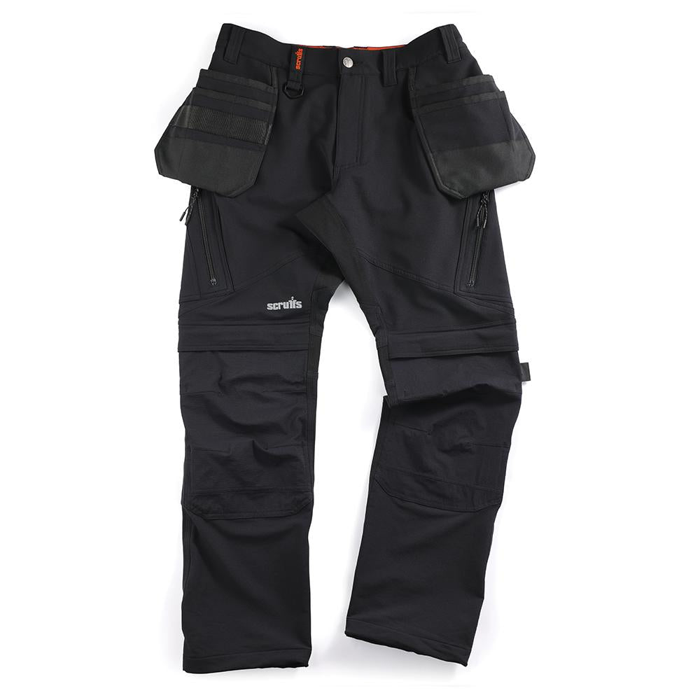 Black - Front - Scruffs Mens Tech Holster Pocket Work Trousers
