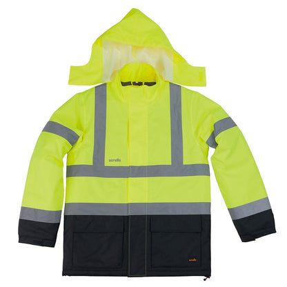 Yellow-Navy - Front - Scruffs Unisex Adult Hi-Vis Waterproof Jacket