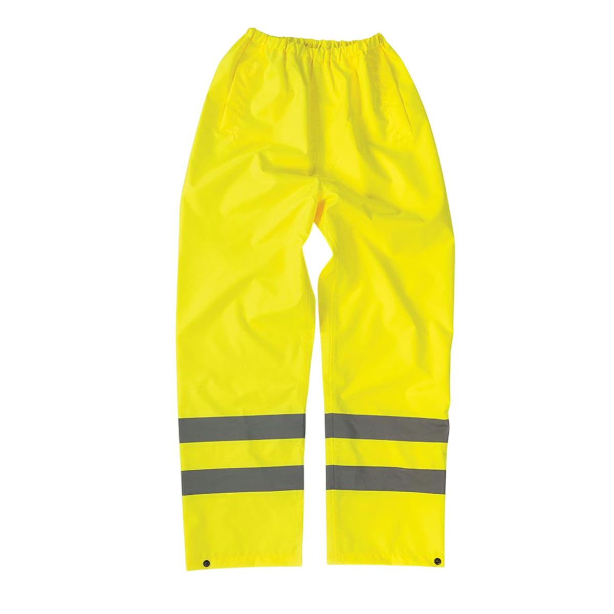 Yellow - Front - Tough Grit Mens Hi-Vis Waterproof Trousers