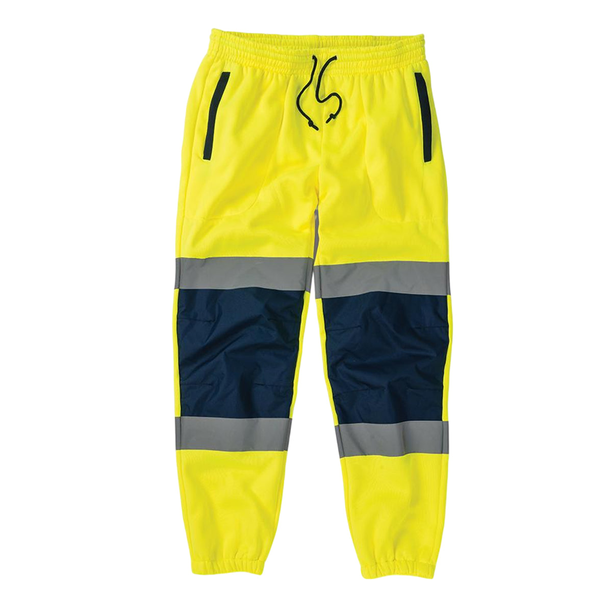 Yellow - Front - Tough Grit Mens Two Tone Hi-Vis Trousers