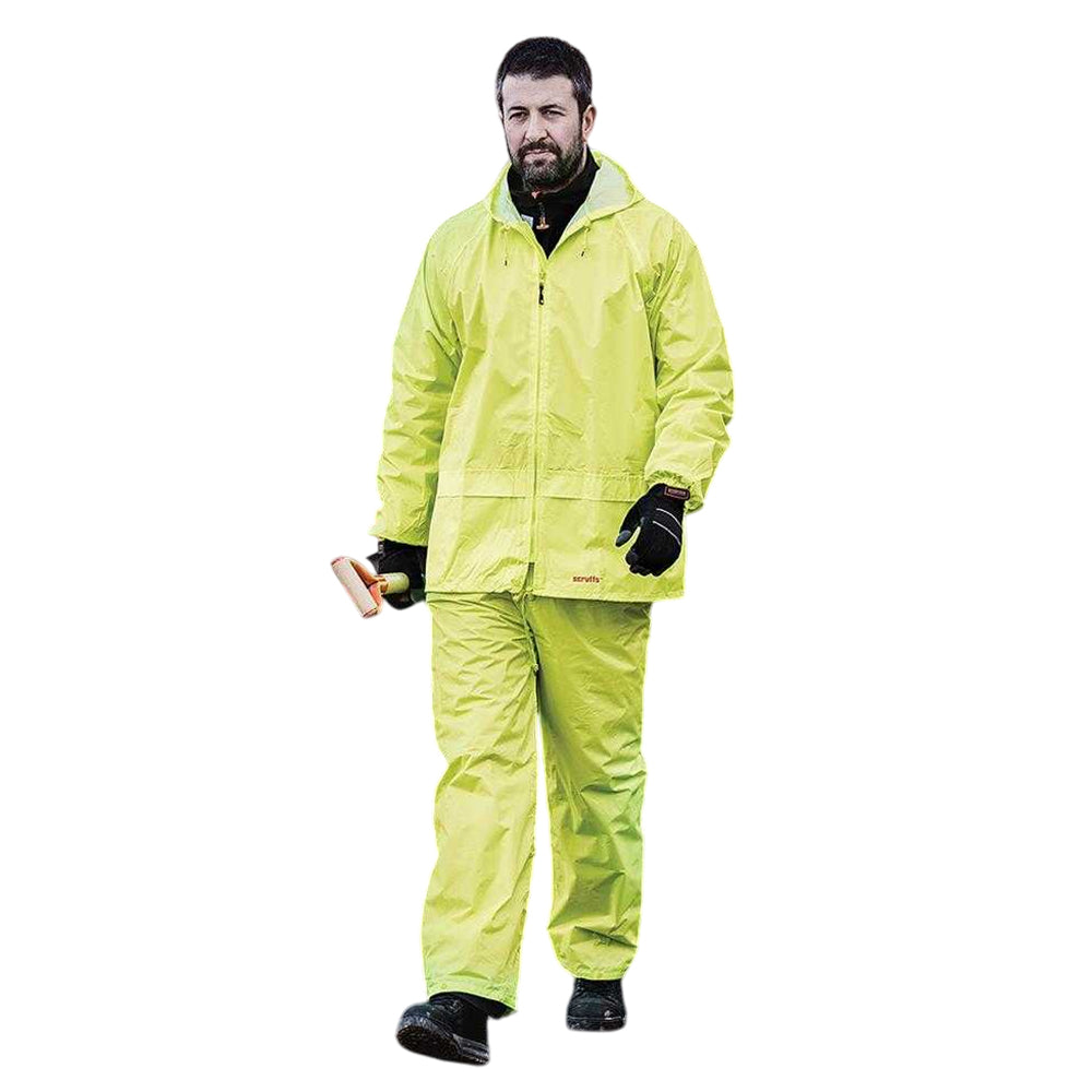 Yellow - Lifestyle - Scruffs Unisex Adult Loose Waterproof Jacket And Trousers Set