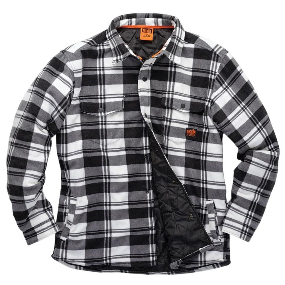 Black-White - Front - Scruffs Mens Checked Padded Shirt