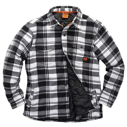 Black-White - Front - Scruffs Mens Checked Padded Shirt