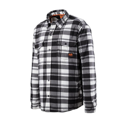 Black-White - Side - Scruffs Mens Checked Padded Shirt