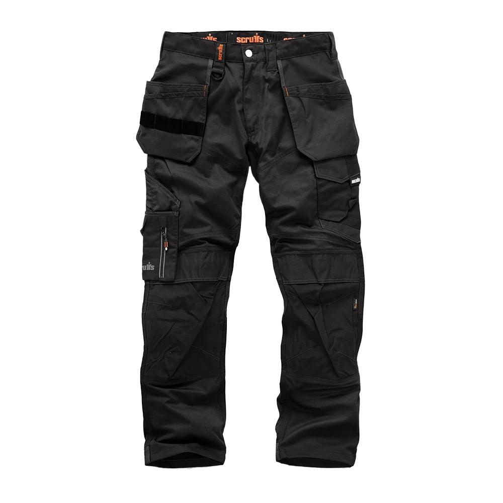 Black - Front - Scruffs Mens Trade Holster Pocket Work Trousers