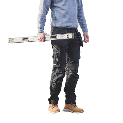 Black - Side - Scruffs Mens Trade Holster Pocket Work Trousers