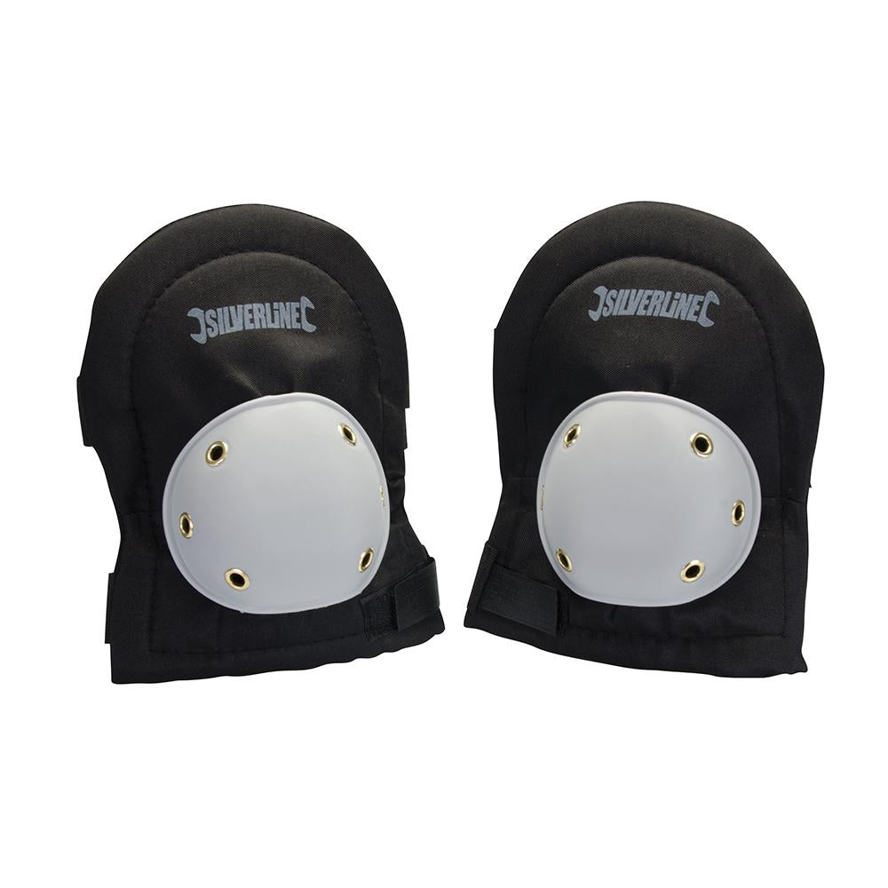 Black - Front - Silverline Hard Cap Knee Pads