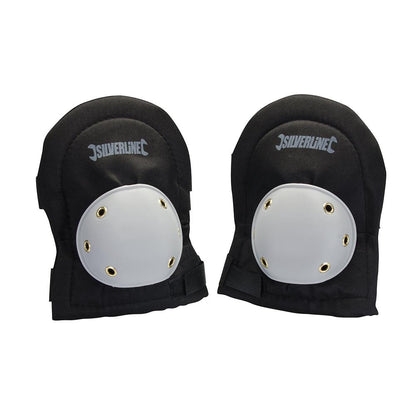 Black - Front - Silverline Hard Cap Knee Pads