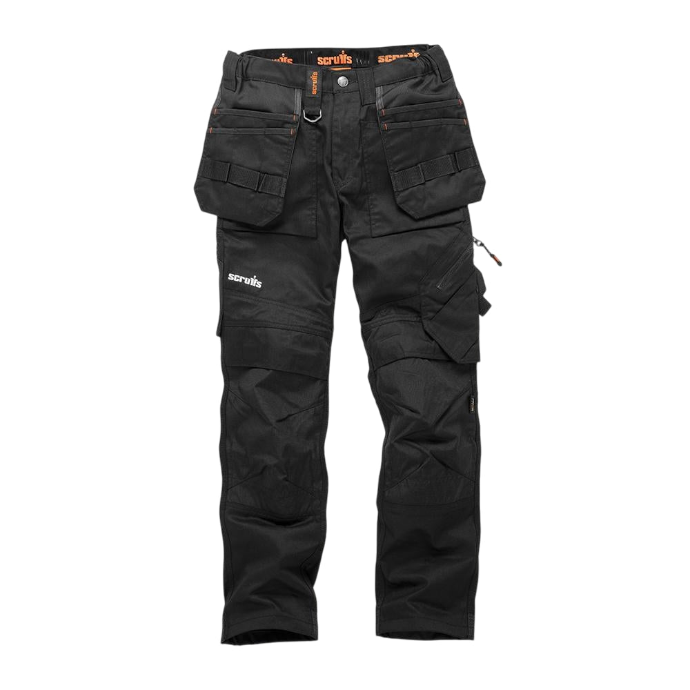 Black - Front - Scruffs Womens-Ladies Trade Flex Holster Pocket Work Trousers