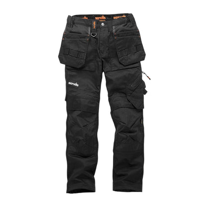 Black - Front - Scruffs Womens-Ladies Trade Flex Holster Pocket Work Trousers