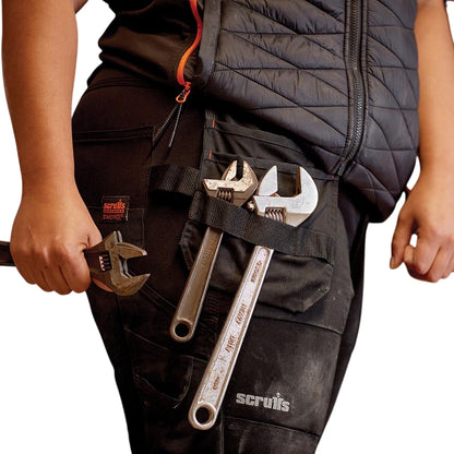 Black - Side - Scruffs Womens-Ladies Trade Flex Holster Pocket Work Trousers