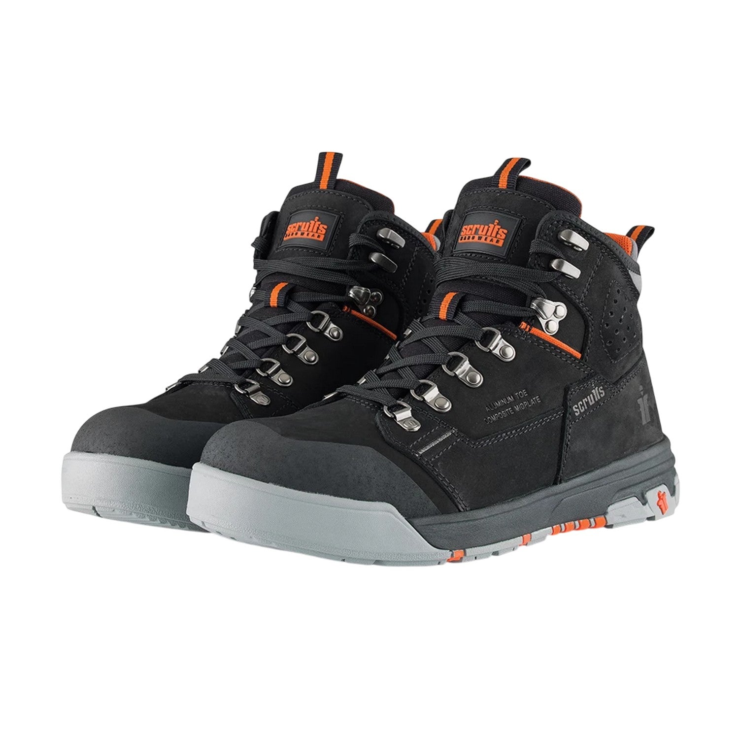 Black - Front - Scruffs Mens Hydra Nubuck Safety Boots