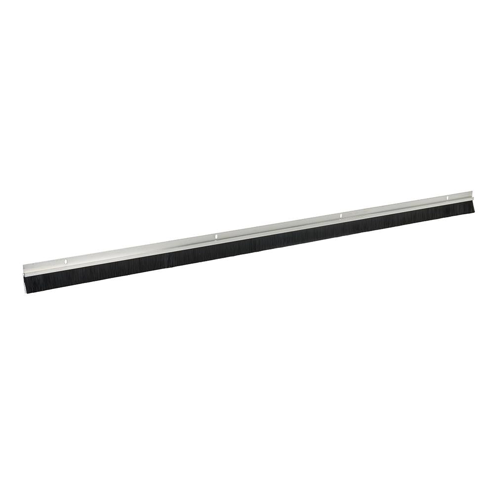 Aluminium Grey-Black - Front - Fixman Door Brush Strip (Pack of 2)