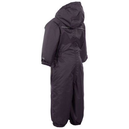 Dark Grey - Back - Trespass Baby Unisex Dripdrop Padded Waterproof Rain Suit