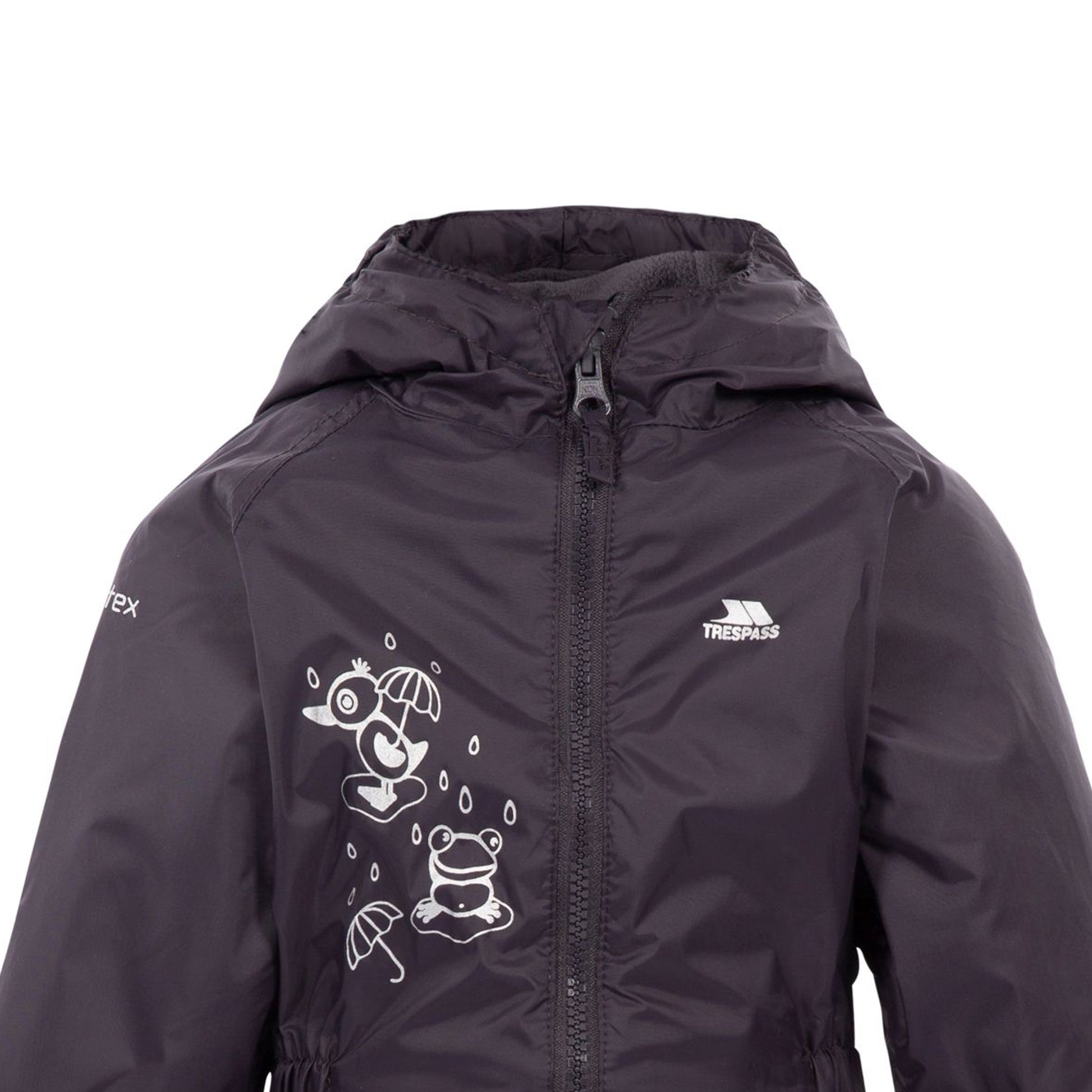Dark Grey - Side - Trespass Baby Unisex Dripdrop Padded Waterproof Rain Suit