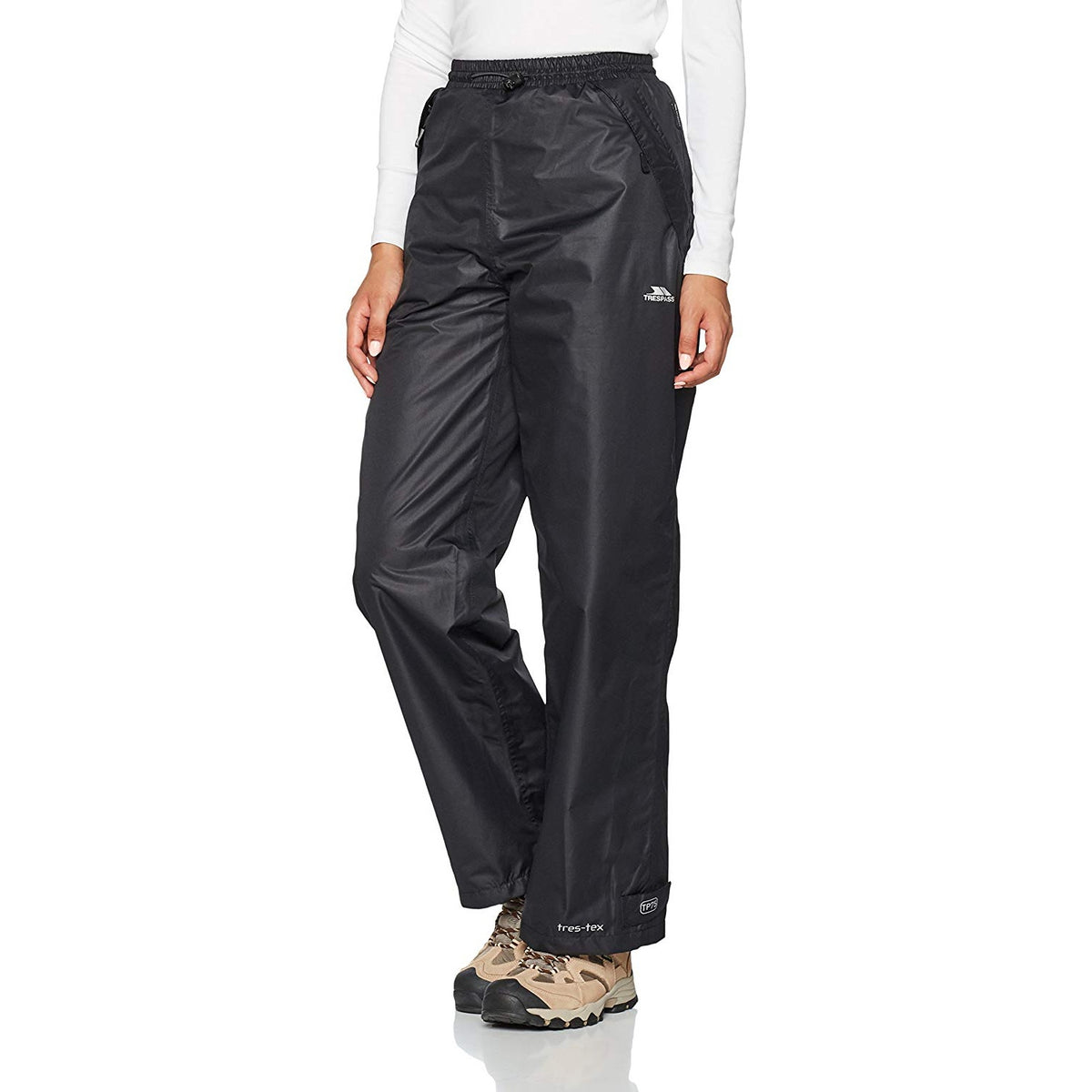 Black - Back - Trespass Womens-Ladies Tutula Waterproof Trousers