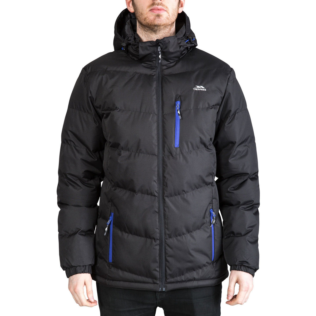 Black - Side - Trespass Mens Blustery Padded Jacket
