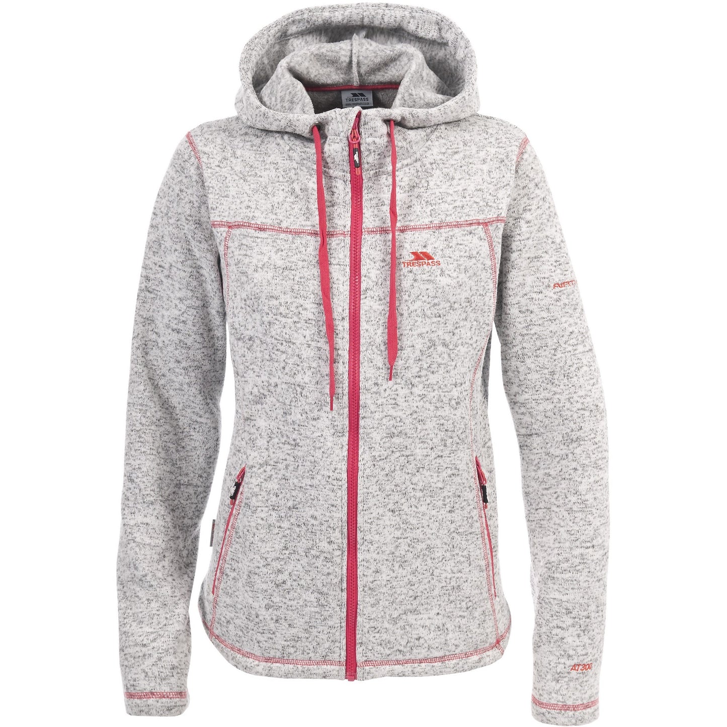 Ghost Marl - Front - Trespass Womens-Ladies Odelia Full Zip Fleece Hoodie