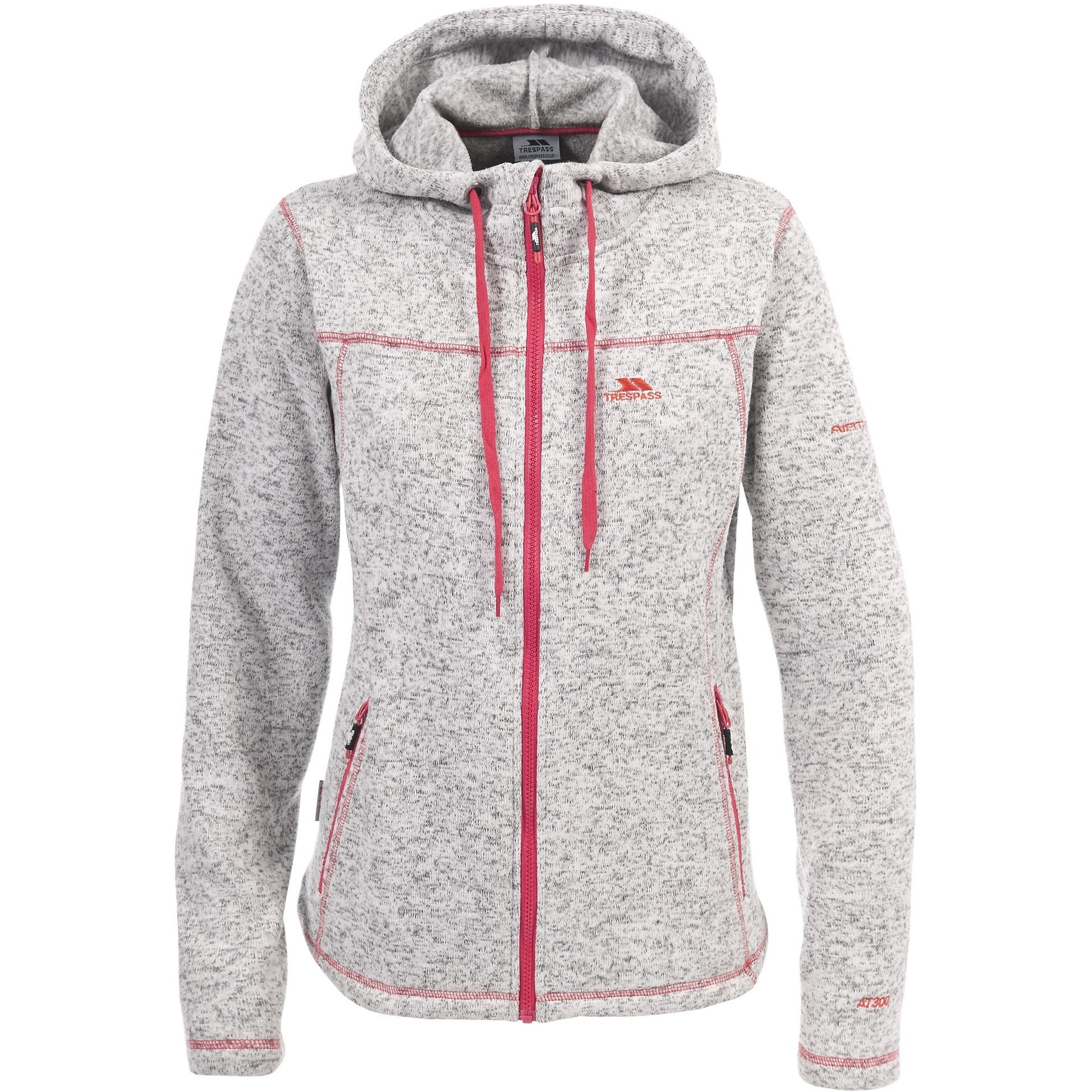 Ghost Marl - Front - Trespass Womens-Ladies Odelia Full Zip Fleece Hoodie