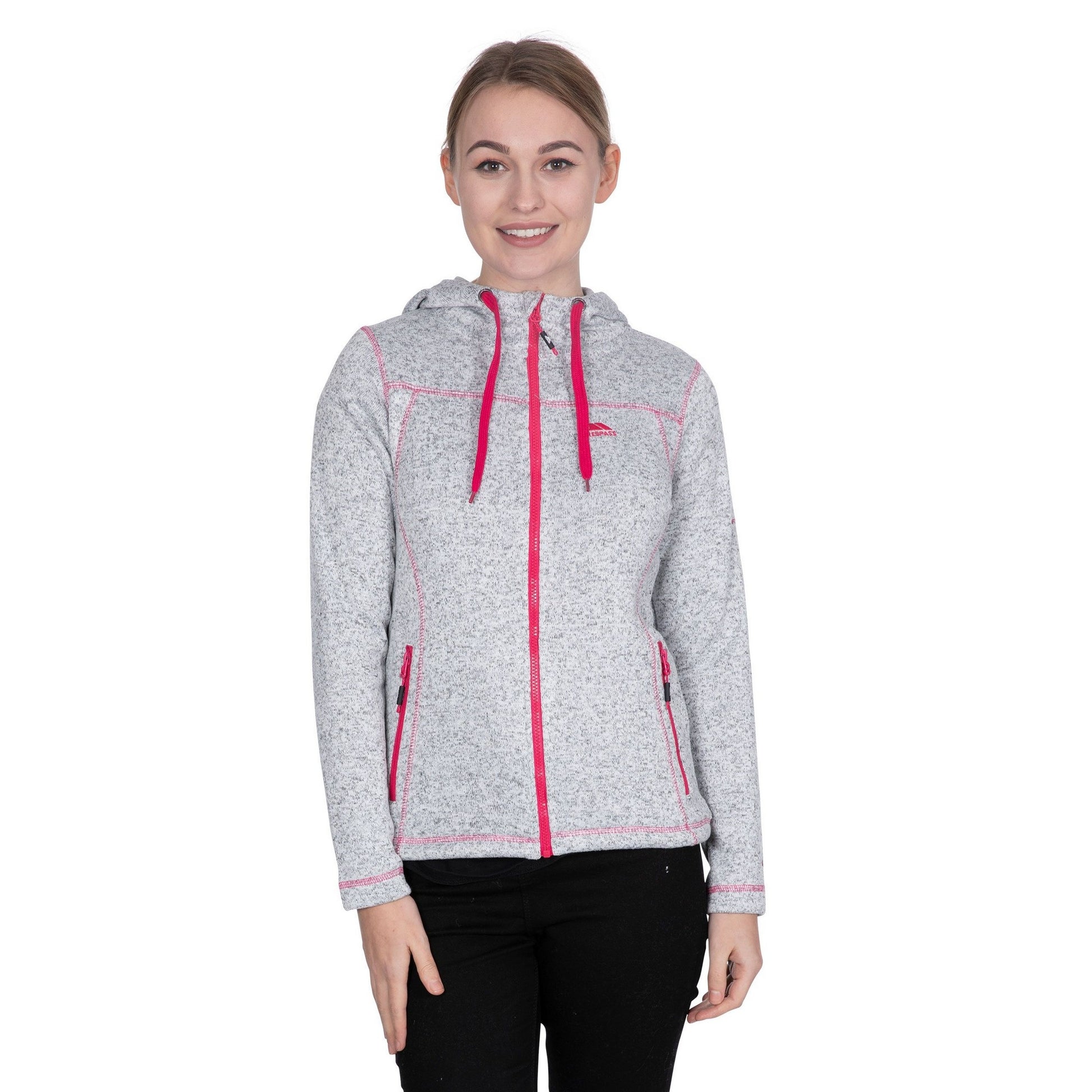 Ghost Marl - Side - Trespass Womens-Ladies Odelia Full Zip Fleece Hoodie