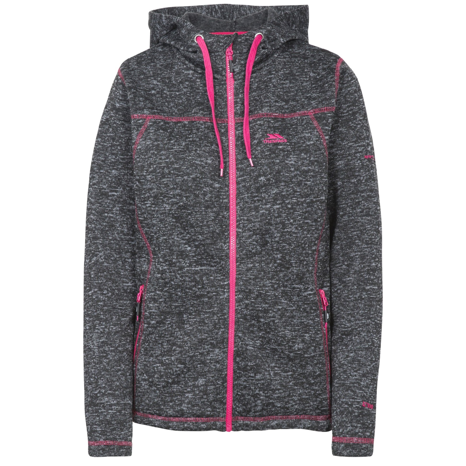 Black Marl - Front - Trespass Womens-Ladies Odelia Full Zip Fleece Hoodie