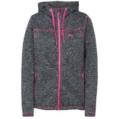 Black Marl - Front - Trespass Womens-Ladies Odelia Full Zip Fleece Hoodie