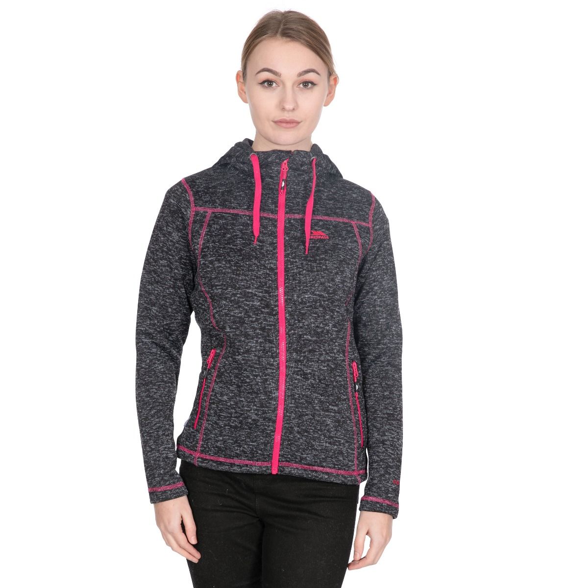 Black Marl - Side - Trespass Womens-Ladies Odelia Full Zip Fleece Hoodie