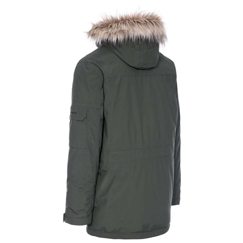 Olive - Back - Trespass Mens Highland Waterproof Parka Jacket
