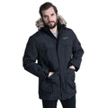 Black - Side - Trespass Mens Highland Waterproof Parka Jacket