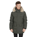 Olive - Side - Trespass Mens Highland Waterproof Parka Jacket