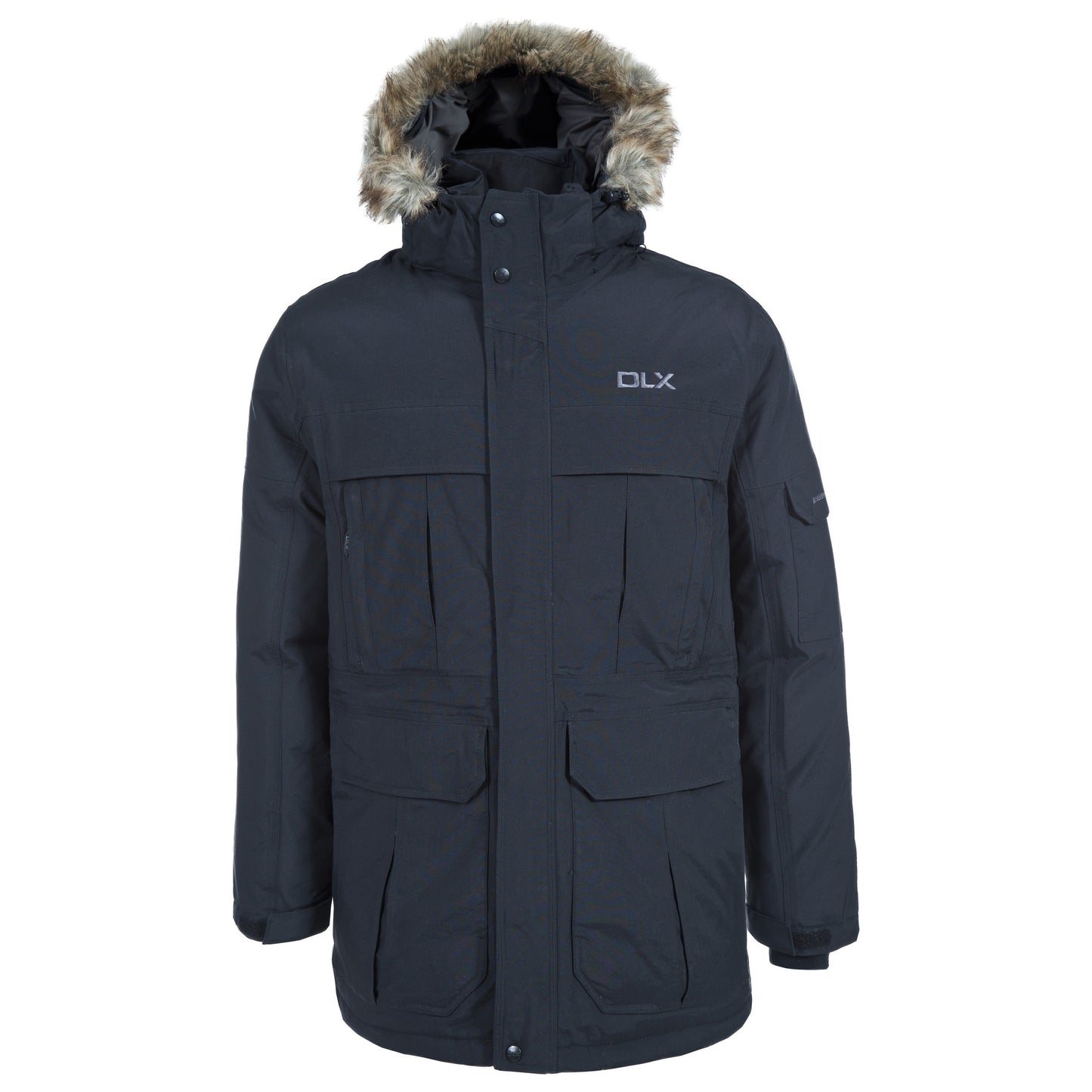 Black - Front - Trespass Mens Highland Waterproof Parka Jacket