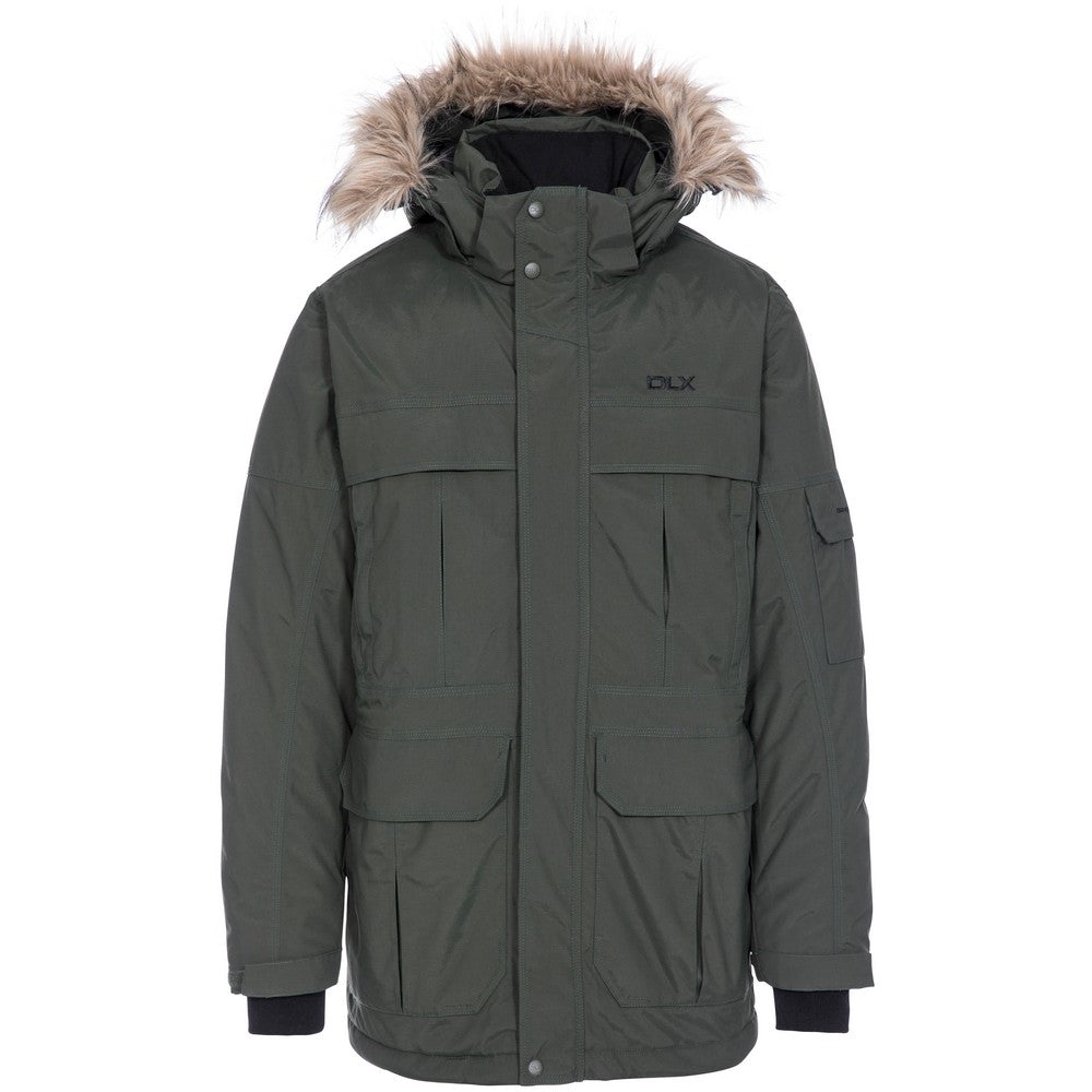 Olive - Front - Trespass Mens Highland Waterproof Parka Jacket