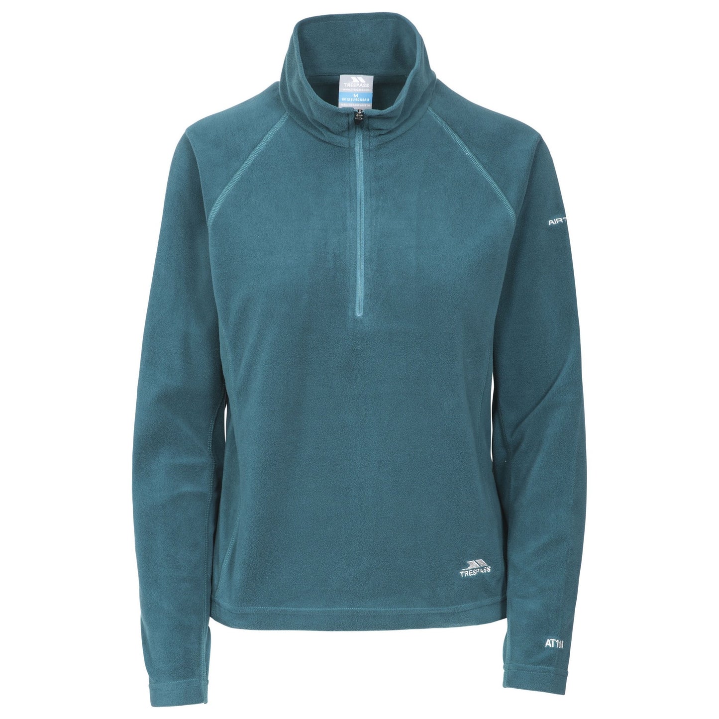 Teal - Front - Trespass Womens-Ladies Shiner Half Zip Microfleece Top