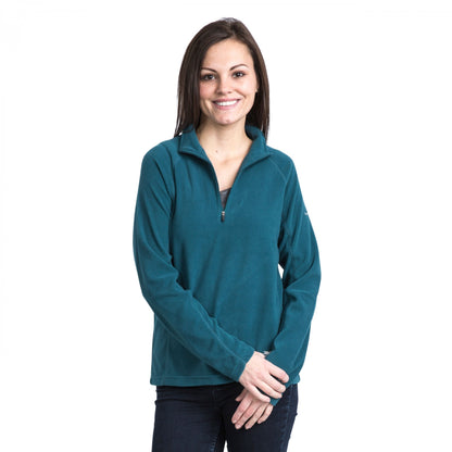 Teal - Back - Trespass Womens-Ladies Shiner Half Zip Microfleece Top