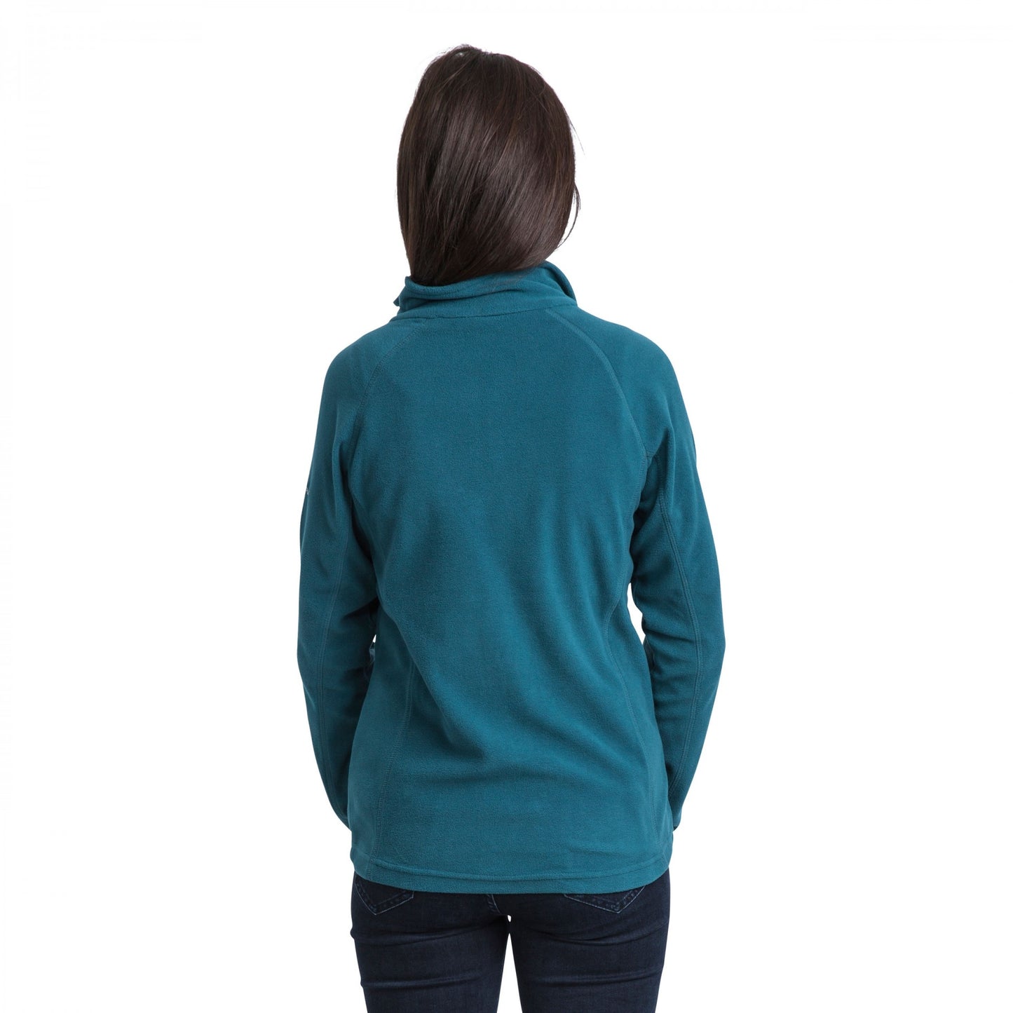 Teal - Side - Trespass Womens-Ladies Shiner Half Zip Microfleece Top