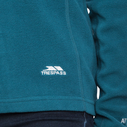 Teal - Pack Shot - Trespass Womens-Ladies Shiner Half Zip Microfleece Top
