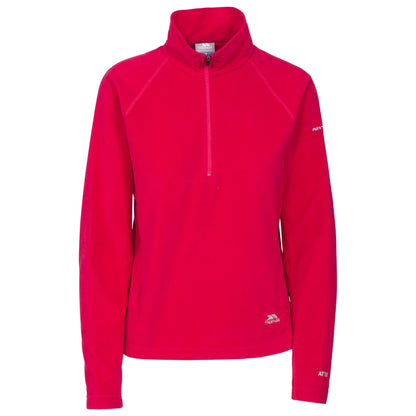 Raspberry - Front - Trespass Womens-Ladies Shiner Half Zip Microfleece Top